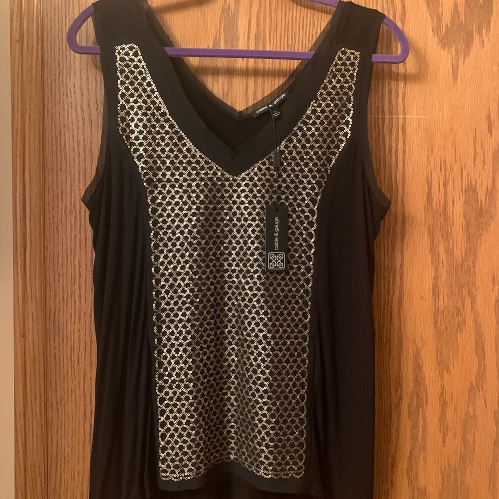 Cable & Gauge Black and Gold Top